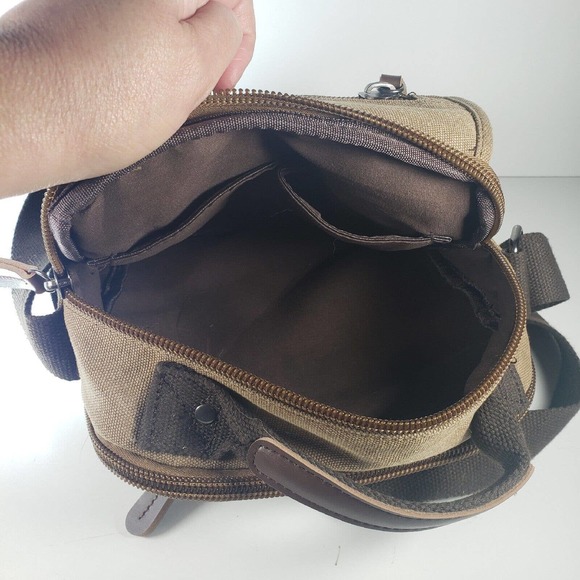 Verlenpaple Unisex Canvas Shoulder/Crossbody Bag Travel Sight See Multi-Pockets - Picture 6 of 14